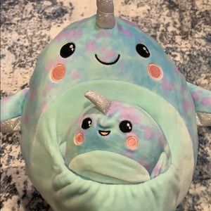 Limited Edition Justice Narwhal with Baby Squishmallow
